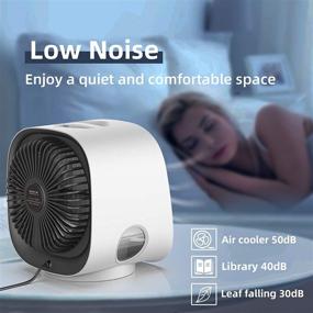 img 1 attached to 🌀 Portable Rechargeable Air Conditioner Fan: Stay Cool Anywhere with 3 Speeds, 7 Colors & USB Charging