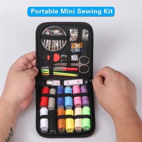img 2 attached to 🧵 Compact Mini Sewing Kit, 80 Pcs Premium Sewing Supplies with 120 Yards Thread Spools - Ideal for Adults, Home, Travel, Camping, Kids, Beginners & Emergency Situations