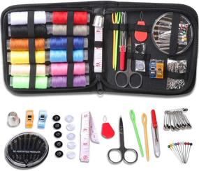 img 4 attached to 🧵 Compact Mini Sewing Kit, 80 Pcs Premium Sewing Supplies with 120 Yards Thread Spools - Ideal for Adults, Home, Travel, Camping, Kids, Beginners & Emergency Situations