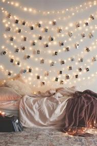 img 2 attached to 🌟 Dopheuor LED Battery Operated Starry Fairy Copper String Lights with Clips for Bedroom Wall Décor – Warm White, Perfect for Pictures, Patio, Halloween, Thanksgiving, Christmas, Party, Wedding