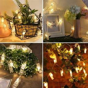 img 1 attached to 🌟 Dopheuor LED Battery Operated Starry Fairy Copper String Lights with Clips for Bedroom Wall Décor – Warm White, Perfect for Pictures, Patio, Halloween, Thanksgiving, Christmas, Party, Wedding