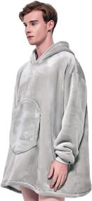 img 2 attached to 🐻 Cozy Animal-insipired Hoodie Blanket: Oversized Sweatshirt Wrap for Men and Women
