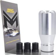 🚗 mega racer 8cm silver aluminum shift knob - upgrade your ride with style and precision - ideal for buttonless automatic & manual transmission vehicles - durable automotive replacement part - 1 piece logo