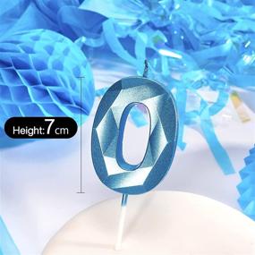 img 3 attached to 🎉 PartyWoo Birthday Candles: Blue Number 0 Candle for Cake, Happy Birthday Candle, Cake Topper, Party Decorations - 2.75 inch