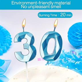 img 1 attached to 🎉 PartyWoo Birthday Candles: Blue Number 0 Candle for Cake, Happy Birthday Candle, Cake Topper, Party Decorations - 2.75 inch