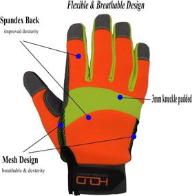 img 3 attached to 🖐️ Enhance Your Grip and Visibility with Handlandy Vibration Dexterity Reflective Stretchable