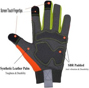 img 2 attached to 🖐️ Enhance Your Grip and Visibility with Handlandy Vibration Dexterity Reflective Stretchable