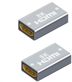 img 4 attached to 🔌 Высококачественный 8K HDMI адаптер женский на женский 2 шт., разъем HDMI 3D удлинительный кабель - прочный алюминиевый сплав - идеально подходит для телевизоров HDTV, Roku Stick, компьютеров, ПК, мониторов, ноутбуков, проекторов, DVD-плееров, адаптеров AV-приемников - совместим с PS5/4/3/2".