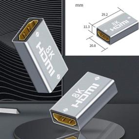 img 1 attached to 🔌 Высококачественный 8K HDMI адаптер женский на женский 2 шт., разъем HDMI 3D удлинительный кабель - прочный алюминиевый сплав - идеально подходит для телевизоров HDTV, Roku Stick, компьютеров, ПК, мониторов, ноутбуков, проекторов, DVD-плееров, адаптеров AV-приемников - совместим с PS5/4/3/2".