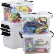 📦 tstorage clear plastic storage containers with lids and handles - 6 pack, latch boxes logo