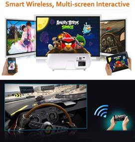 img 1 attached to Real Native 1080p Android Projector - Gzunelic 9500 📺 Lumens WiFi Bluetooth ± 50° Keystone 4D Home Theater Projector