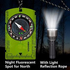 img 3 attached to INMAKER Compass with Survival Whistle - Luminous Hiking Compass 🧭 Gift for Kids - Ideal for Outdoor Survival, Camping, and Navigation