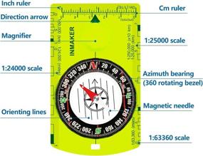 img 1 attached to INMAKER Compass with Survival Whistle - Luminous Hiking Compass 🧭 Gift for Kids - Ideal for Outdoor Survival, Camping, and Navigation