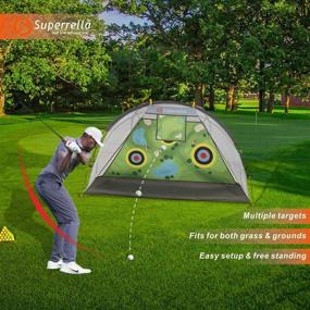 img 2 attached to 🏌️ Enhance Golf Skills with Superrella Golf Hitting Net Training Aids: Perfect for Backyard, Indoor, and Outdoor Practice, Driving, Chipping, and Swing Techniques