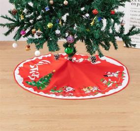 img 2 attached to 🎄 Christmas Tree Skirt 36 Inch, Red and White Cloth Tree Skirts Base Cover Decorations for Xmas Party Holiday Home Garden (Christmas Train)