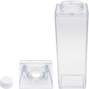 img 2 attached to 🥛 Yarlung 4-Pack Plastic Milk Box, 17 Oz Clear Portable Milk Carton Water Bottle Square Juice Bottle for Outdoor Sports, Travel, Camping - BPA Free Eco-Friendly Material