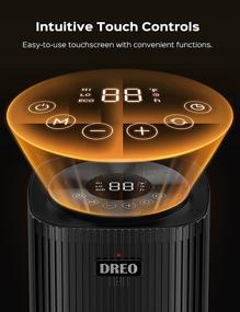 img 2 attached to 🔥 Dreo Indoor Space Heaters - Quiet & Fast Portable Heater with Tip-Over and Overheat Protection, Remote Control, Oscillation, 12H Timer, LED Display with Touch Control - Ideal Electric Heater for Office Use