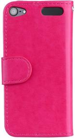 img 2 attached to 🦄 Ranyi iPod Touch 7 Case - Cute 3D Glitter Bling Unicorn Embossed [Flip Magnetic Wallet] PU Leather Folio Wallet Case for iPod Touch 5 6 7th Generation (Hot Pink)