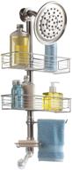 🛁 shower caddy station - interdesign forma vertical bathroom storage shelves for shampoo, conditioner, soap, brushed stainless steel logo