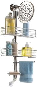 img 4 attached to 🛁 Shower Caddy Station - InterDesign Forma Vertical Bathroom Storage Shelves for Shampoo, Conditioner, Soap, Brushed Stainless Steel