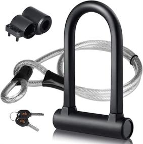 img 4 attached to 🔒 DINOKA Heavy Duty U Lock for Bicycles - 16mm Security U Cable Lock with 4ft Flex Cable and Durable Mounting Bracket for Road, Mountain, Electric, and Folding Bikes