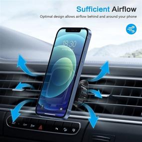 img 1 attached to 📱 OMOTON Magnetic Car Phone Holder with Upgraded Clip: 360° Rotation Air Vent Mount for Any Smartphones - Black