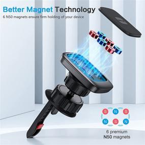 img 3 attached to 📱 OMOTON Magnetic Car Phone Holder with Upgraded Clip: 360° Rotation Air Vent Mount for Any Smartphones - Black