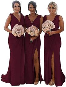 img 4 attached to 👗 Caraelm Bridesmaid Chiffon Dresses - Stylish Wedding Attire for Women's Clothing and Events