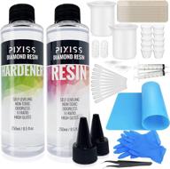 ultimate epoxy resin kit bundle for tumblers, jewelry, and crafts - liquid glass epoxy resin molds silicone kit with pixiss easy mix 1:1, 17-ounce kit, mixing cups, and supplies logo