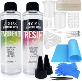 img 4 attached to Ultimate Epoxy Resin Kit Bundle for Tumblers, Jewelry, and Crafts - Liquid Glass Epoxy Resin Molds Silicone Kit with Pixiss Easy Mix 1:1, 17-Ounce Kit, Mixing Cups, and Supplies