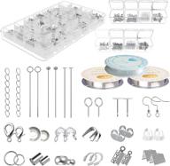 💎 complete jewelry making supplies kit: findings & supplies package for beginners and adults - earrings hooks, jump rings, lobster clasps, crimp beads, eye pins logo