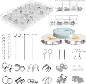 img 4 attached to 💎 Complete Jewelry Making Supplies Kit: Findings & Supplies Package for Beginners and Adults - Earrings Hooks, Jump Rings, Lobster Clasps, Crimp Beads, Eye Pins