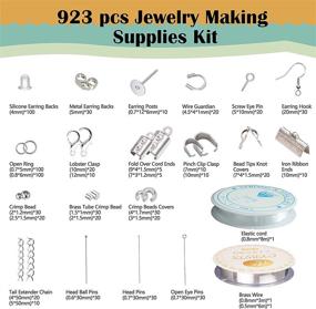 img 3 attached to 💎 Complete Jewelry Making Supplies Kit: Findings & Supplies Package for Beginners and Adults - Earrings Hooks, Jump Rings, Lobster Clasps, Crimp Beads, Eye Pins