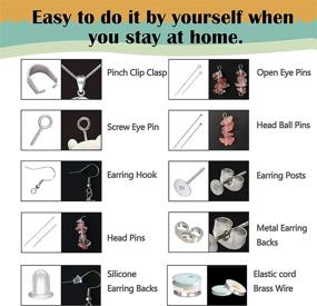 img 1 attached to 💎 Complete Jewelry Making Supplies Kit: Findings & Supplies Package for Beginners and Adults - Earrings Hooks, Jump Rings, Lobster Clasps, Crimp Beads, Eye Pins