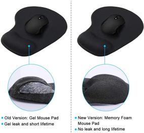 img 3 attached to 🖱️ GIM Mouse Pad with Memory Foam Wrist Rest Support Cushion, Non-Slip Rubber Base - Ideal for Laptop, Computer, Gaming, Office Use