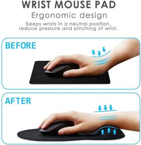 img 2 attached to 🖱️ GIM Mouse Pad with Memory Foam Wrist Rest Support Cushion, Non-Slip Rubber Base - Ideal for Laptop, Computer, Gaming, Office Use