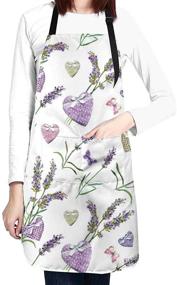 img 4 attached to 👩 Превосходное качество! Настроенный фартук для кухни с 2 удобными карманами от Waldeal - идеально подходит для поваров-женщин и поваров-мужчин - обаятельно милый!