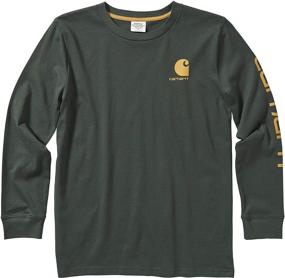 img 1 attached to Carhartt Graphic T Shirt Running Charcoal Boys' Clothing and Tops, Tees & Shirts