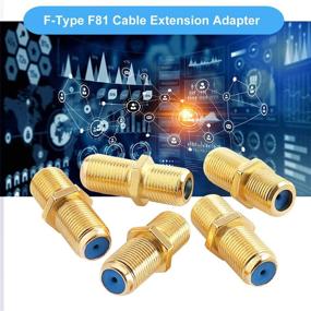 img 2 attached to Премиальные золотосодержащие соединители Pasow F81 с резьбовым соединением для высокочастотного адаптера F-типа 3ГГц, женский-женский - набор из 5 штук.