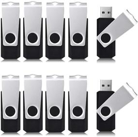 img 4 attached to 🖇️ Aiibe 2GB USB Flash Drive 10 Pack - Bulk USB 2.0 Thumb Drives - Black, Swivel Memory Stick - Jump Drive Zip Drive - Affordable Storage