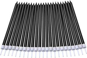 img 4 attached to 🎂 50 Pieces Birthday Cake Candles in Holders, Thin Cupcake Candles for Birthday Cake Decorations Supplies - Ideal for Weddings & Parties (Black, Long)