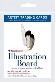 img 1 attached to 🎨 Strathmore Artist Trading Cards 105-907, 500 Series Illustration Board, Lightweight Vellum, 2.5"x3.5", Pack of 5 Sheets