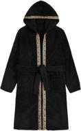 hooded fleece bathrobe sleepwear for men - romwe clothing logo