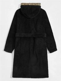 img 3 attached to Hooded Fleece Bathrobe Sleepwear for Men - Romwe Clothing