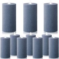 🔵 10 piece large 4 inch air stone cylinder for hydroponics & fish tanks - mineral bubble diffuser aerator cylinder air stone diffuser in light slate gray logo