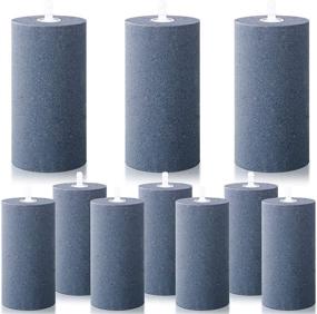 img 4 attached to 🔵 10 Piece Large 4 Inch Air Stone Cylinder for Hydroponics & Fish Tanks - Mineral Bubble Diffuser Aerator Cylinder Air Stone Diffuser in Light Slate Gray