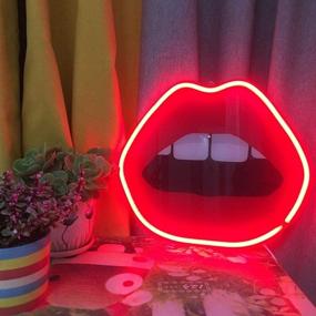 img 4 attached to 💋 14-Inch Neon Light Sign – LED Wall Decor Art for Home, Bedroom, Lounge, Office, Wedding, Christmas, Valentine’s Day Party – 14"x12" Sexy Lips Design