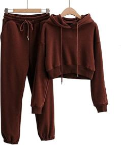 img 2 attached to Tracksuit Pullover Sweatshirt Sweatpants Sweatsuit Sports & Fitness