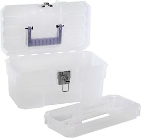 img 4 attached to 📦 Прозрачный пластиковый ящик Akro-Mils ProBox 14 дюймов для хранения художественных принадлежностей, ремесел или медицинских принадлежностей с съемным лотком (14"x8"x8")