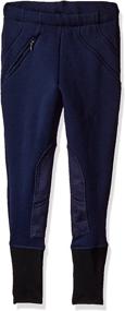 img 2 attached to TuffRider Children's Unifleece Winter Breeches with Stretch Fleece & Knee Patch: Comfy & Warm!